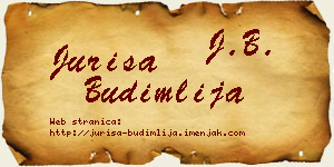 Juriša Budimlija vizit kartica